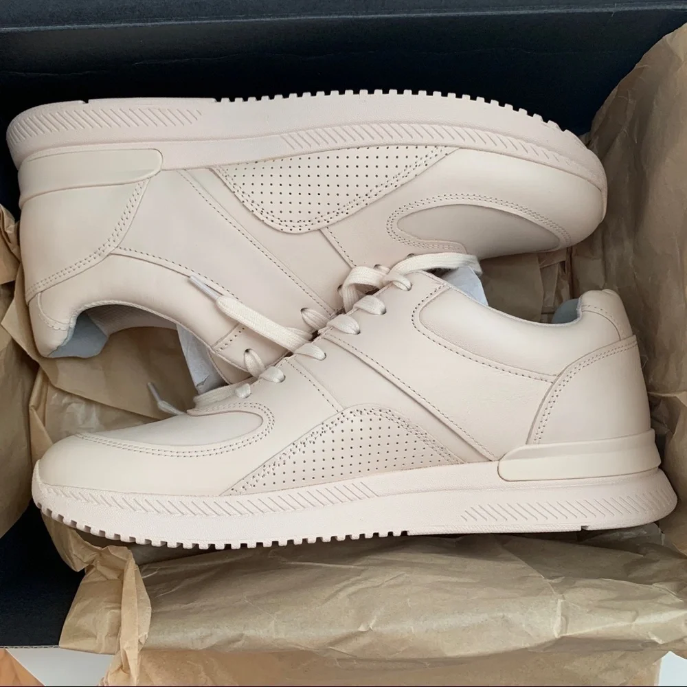 NWR Everlane The Trainer Leather Lace Up Sneaker in Blush Pink,‎ Size 13.5